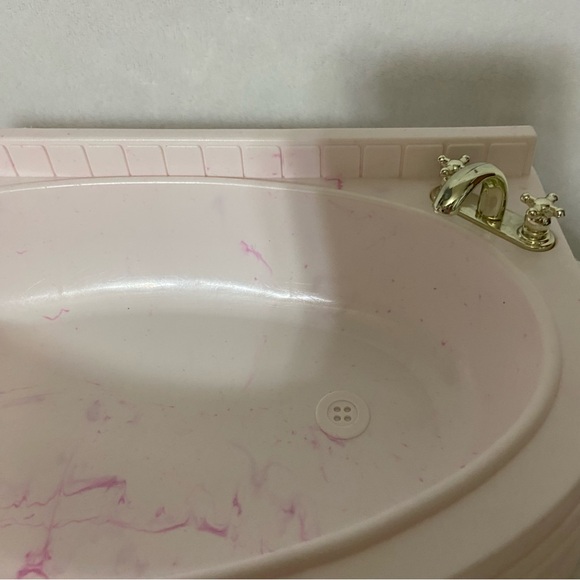 VTG 1996 Barbie Bathroom White Pink Marble Bath Tub Replacement for dollhouse - Picture 2 of 4